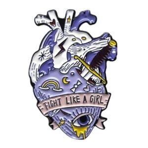 Fight Like a Girl Anatomical Heart Enamel Pin